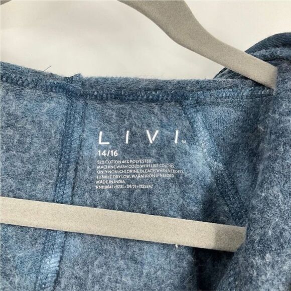 Lane Bryant LIVI Zip Front Tie Dye Hoodie Blue and White Size 14 / 16 NWT - Picture 14 of 16